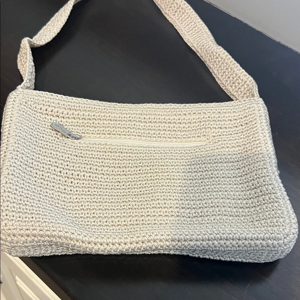 The Sak Cream Woven Shoulder Bag